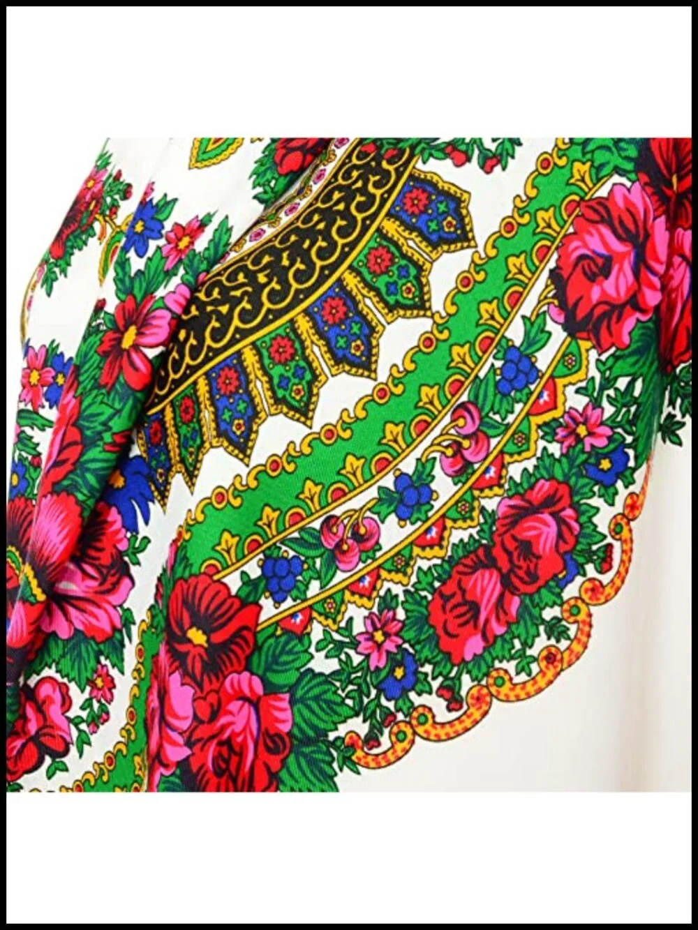 Fringed Floral Scarf Wrap Shawl 100% Acrylic Oversized 47x47 Pashmina Style